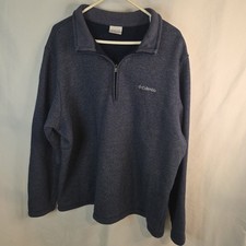 Columbia Men's Size XL Blue Quarter 1/4 Zip Pullover Fleece Sweater Warm Winter