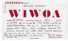 QSL 1953 Rutland   Vermont     radio card