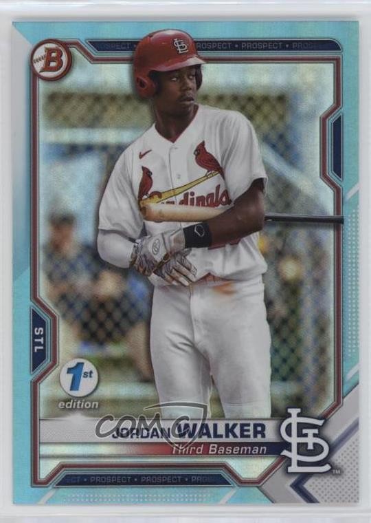 2021 Bowman 1st Edition Sky Blue Foil Jordan Walker #BFE-146 bn5