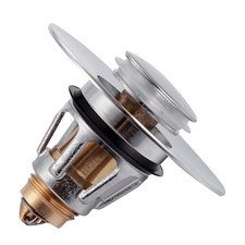 Stainless Easy Pop Up Basin Waste Bathroom Push Button Click Clack Plug Bolt m
