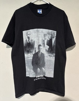 Vintage 90s Malcolm X El Hajj Malik El-Shabazz T-Shirt Single Stitch USA XL I25