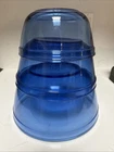 Vtg Anchor Hocking Cobalt Blue Glass Mixing Nesting Bowls 1.5, 2.5, And 4 QT Set