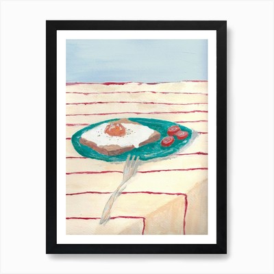 Spiegelei auf Toast Kunstdruck gerahmt Wandbild Poster Leinwanddruck Bild