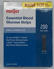 Meijer Essential Blood Glucose Strips ~ 200 Test Strips Each ~ EXP 1/26