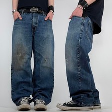 Vintage y2k baggy wide leg grunge faded skater stonewash jeans