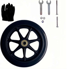 1Pcs 8 Inch Black Wheels for Walker - Universal Hard Rubber Walker Wheels Replac