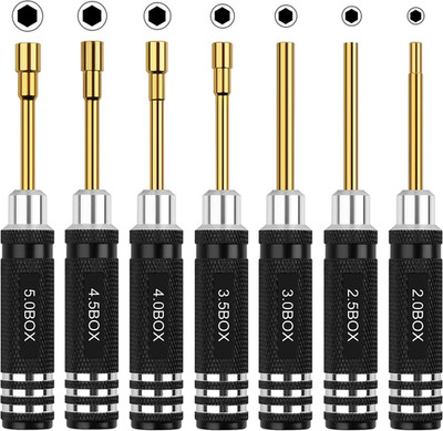 RC Tools Kit 7PCS Hex Nut Screwdriver Set with 5.0/4.5/4.0/3.5/3.0/2.5/2.0 Box H