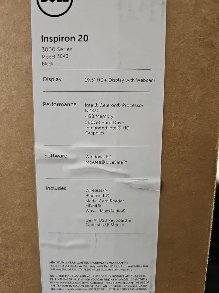 Dell Inspiron 20 3043 Factory Reset, Keyboard*Mouse*Windows 8 - Image 4 of 4