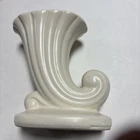 Vintage Shawnee Pottery White Cornucopia Vase