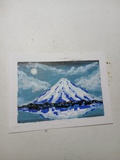 ACEO Originale Montaggio Fuji Twilight. Opera d'arte in acrilico firmata da Jo Fox