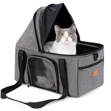 Top-Expandable Large Cat Carrier, Soft Sided Cat Bag Carrier for Medium Large...