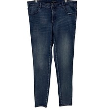 Universal Standard Mid Wash Seine High Rise Stretch Skinny Jeans Plus 16 Long