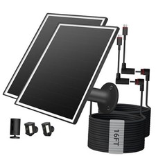 2 Pack 6W Solar Panel for Ring Camera Outdoor Wireless, Fast Black-106-2