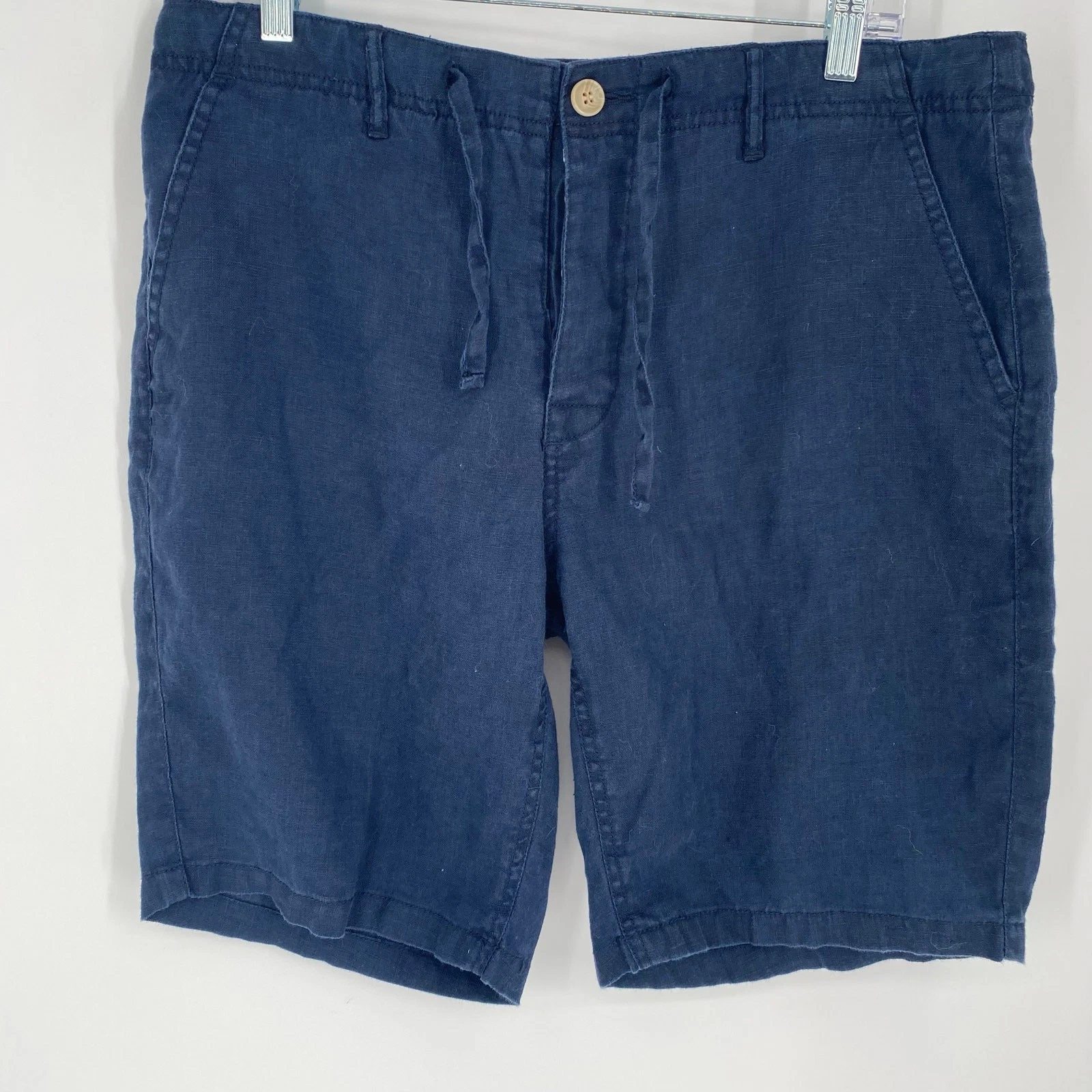 Galeries Lafayette Shorts Women’s Large Navy Linen Coastal Vacation Cruise