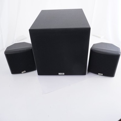 Heco Hyperspace Subwoofer + 2 Lautsprecher  4 Ohm 120/170 Watt schwarz