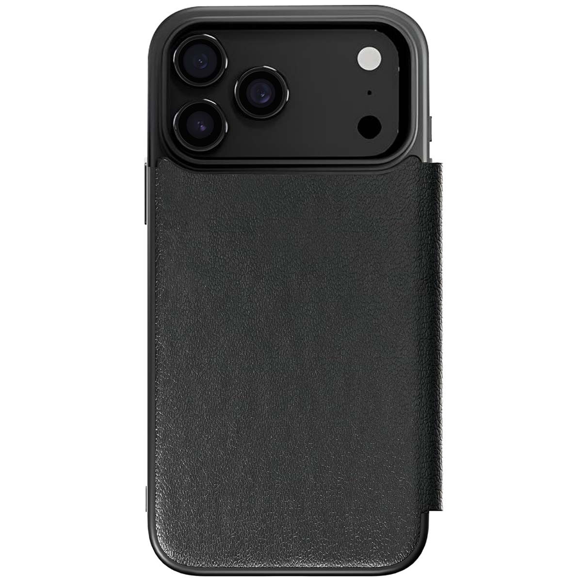 Étui iPhone 17 Pro Max en cuir noir véritable MagWallet d'une élégance intemporelle