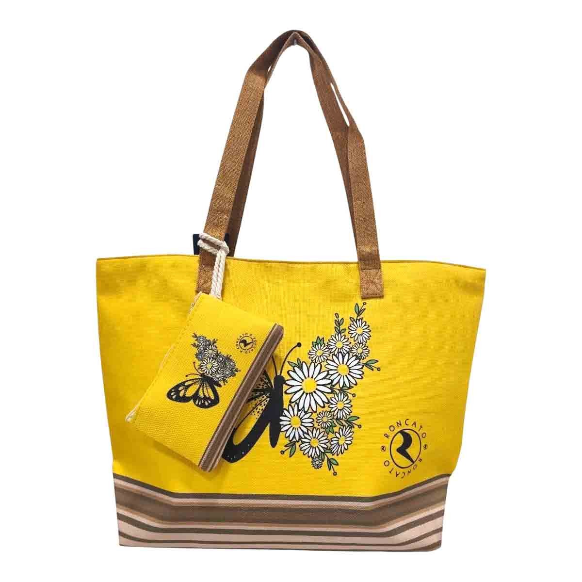 Borsa Mare + Pochette Portamonete R Roncato Spiaggia Barca Piscina Lago Shopping