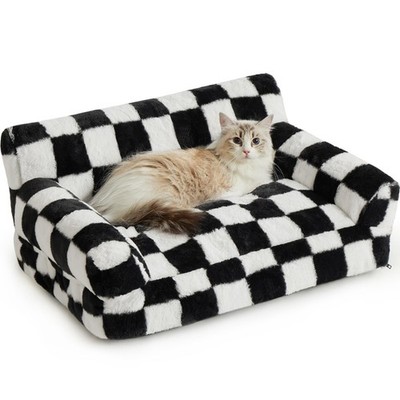 Cat Couch & Dog Couch Bed, Pet Sofa for Small Pet, Cute Cat Sofa, Checkered D...