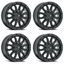 Set 4 16" Vision Satin Black 410 Korupt 16x6 6x180 Wheels -130mm Rims