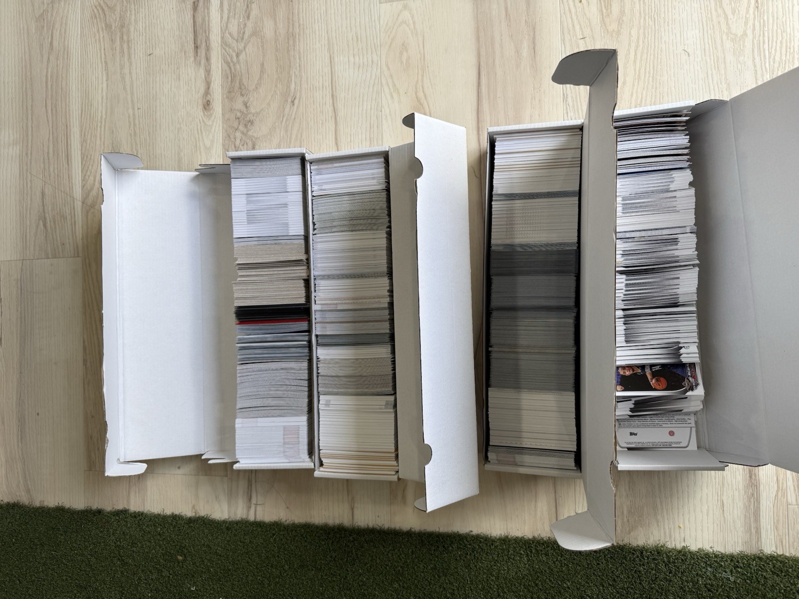 Large Sports Trading Card Lot Standard Size Card Stock in Storage Boxes