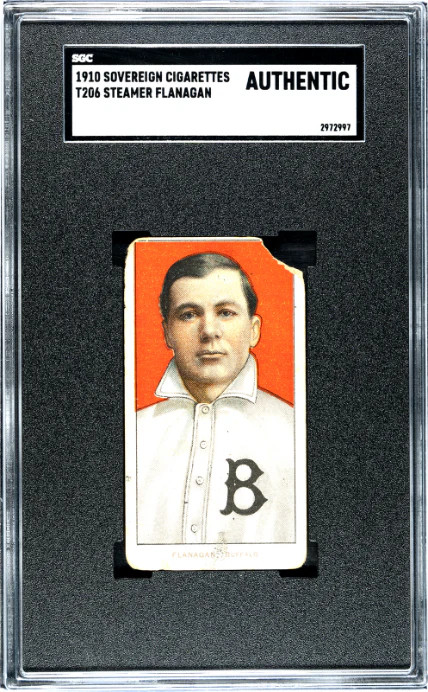 1909 T206 STEAMER FLANAGAN NNO POOR SOVEREIGN 350 SGC A BASEBALL BUFFALO BISONS