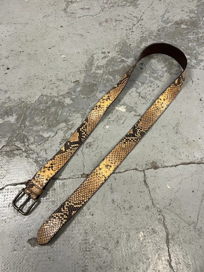 2000s Dries Van Noten Python Effect Leather Belt … - image 4