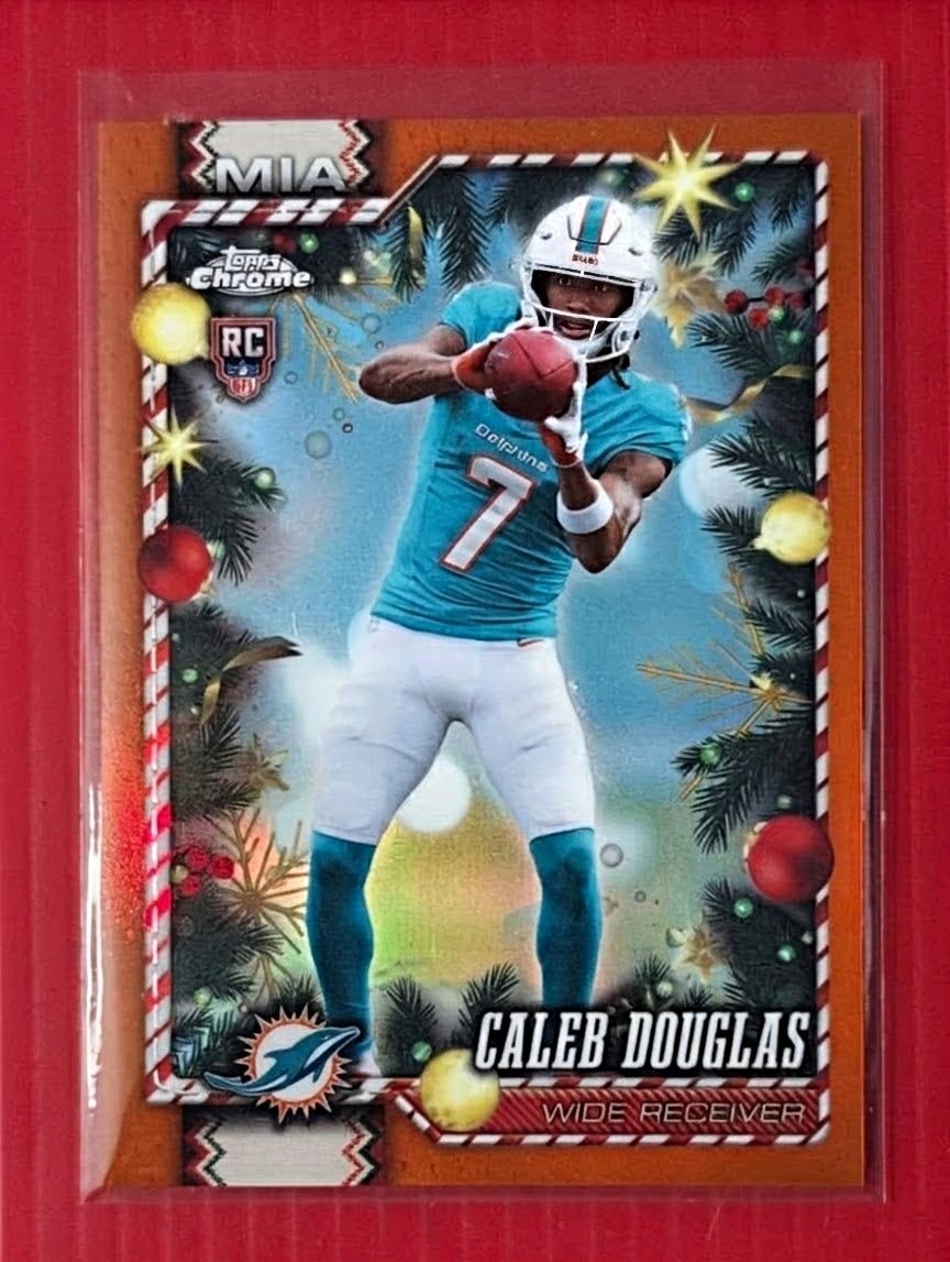 #166 Caleb Douglas 2026 Topps Holiday - Chrome Orange Refractor #/25