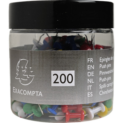 Exacompta Blisterbox 200x Pinnwandnadeln Push Pins Ø10mm 10mm sortiert 14769E