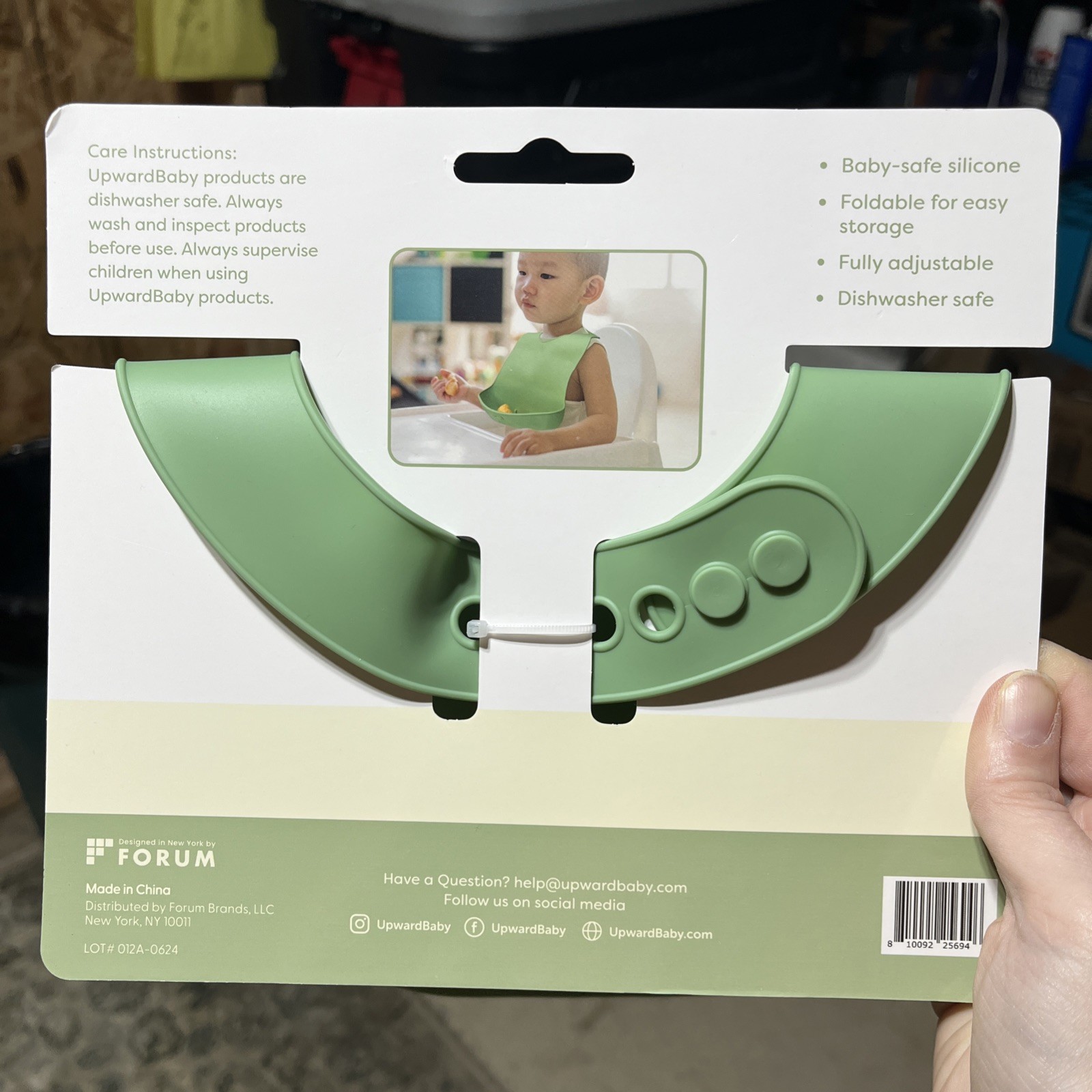 Upward Silicone Baby Food Catching Bib NEW With Tags