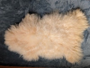 Icelandic Long Hair Sheepskin Fur Pelt - Natural White - 45" x 24" - #1