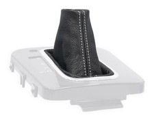 SCHALTMANSCHETTE FUR SUBARU LEVORG automatik 2014-20 SCHALTSACK LEDER NAHT WEISS