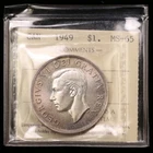 1949 $1 ICCS MS65 2 Letter Certificate Commemorative Silver Dollar Canada