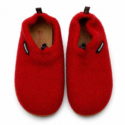 Giesswein Comfort Vent Red Boiled Wool Slippers EUR 39 US 8 Washable Germany