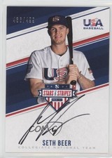 2018 USA Baseball Stars & Stripes CNT Signatures Black Ink Seth Beer Auto 4l3
