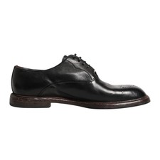 DOLCE & GABBANA Shoes Black Calfskin Leather Oxford Dress EU41.5 / US8.5 790usd
