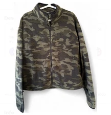 Bebe Polar Fleece Jacket Vintage Olive Camo Women's Size medium