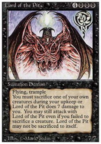3rd Edition Lord of the Pit x1 Moderate Play, English Magic Mtg M:tG