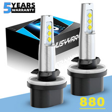 2x 880 Led Fogdriving Light Bulb 6000k Xenon White For Gmc Yukon 2000-2004 2005