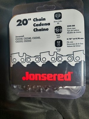 JONSERED ELITE HUSQVARNA OEM H30-80 SAW CHAIN 20'' .325'' .050'' 80 DLINK 531309680