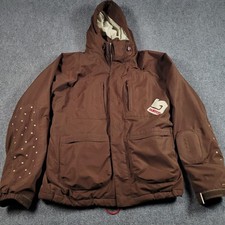 Burton Audex Ski Jacket Mens Medium Brown Hooded Insulated Snowboard Winter