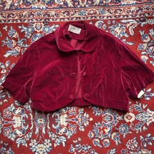 Vintage 60s 70s Toddler Red Velvet Blazer - 2T Johnny E