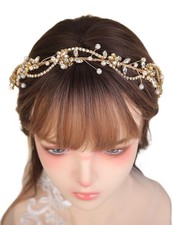 Gold Rhinestone Headband for Women Crystal Hair Band Wedding Tiara Bridal