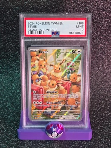 [Dent at top] POKEMON TWILIGHT MASQUERADE ILLUSTRATION RARE #188 EEVEE PSA 9