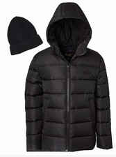 1xtreme Big Boys' Ripstop Mini Puffer Jacket with Beanie Black Brand New
