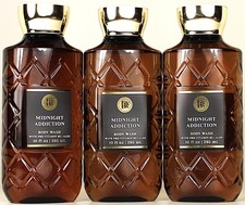 QTY 3 - Bath  Body Works MIDNIGHT ADDICTION 3-1 Hair Shower Wash Gel 10oz