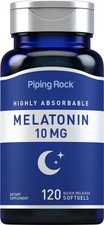 Piping Rock Melatonin 10mg 120 Tablets Vegetarian Non-GMO free shipping