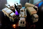 Tri-Ang Minic Plastic Army Trucks Lorry Vintage Battleground Military Vehicles — photo 2