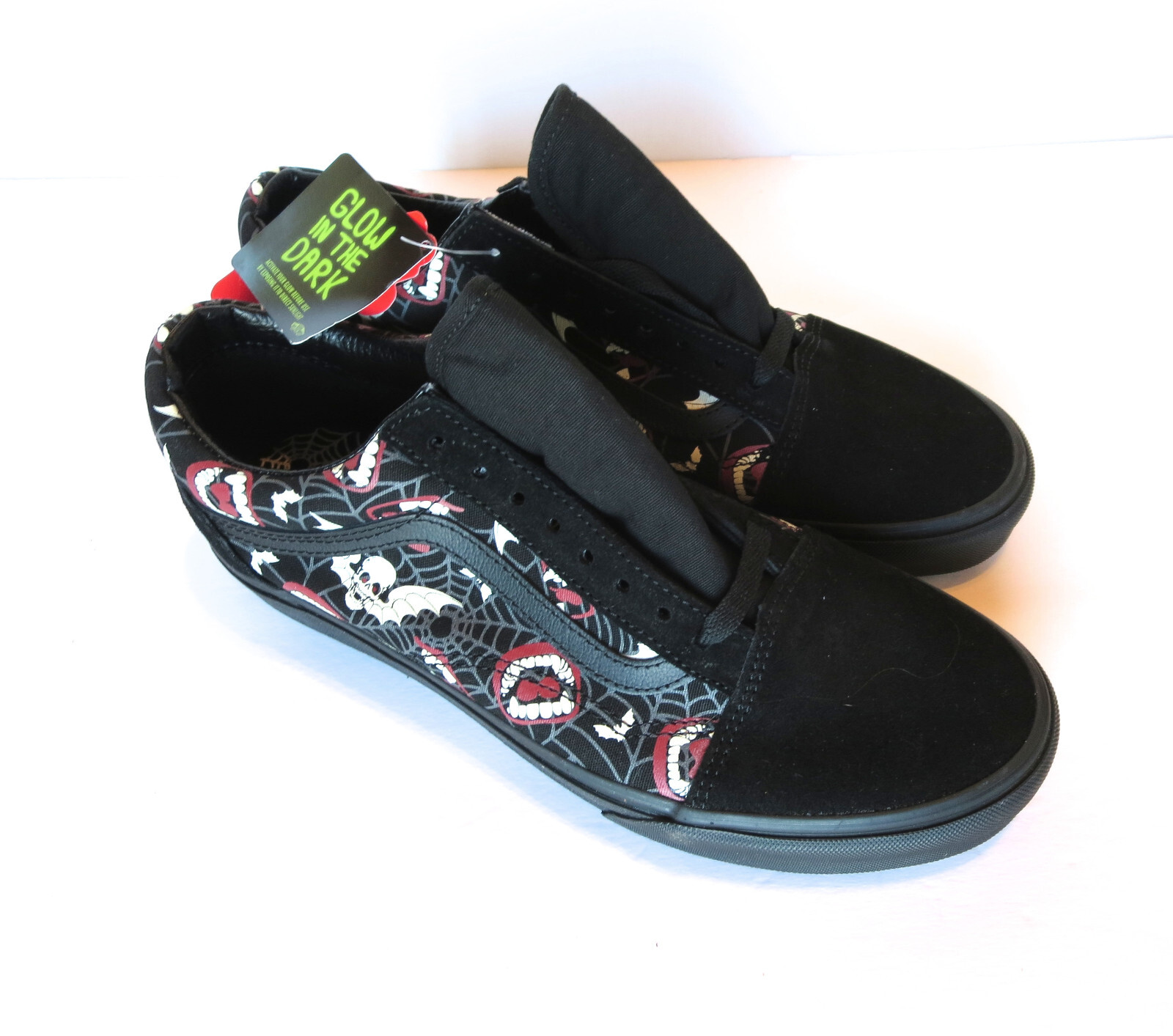 Vans Terror Glow in the Dark Shoes (9.5) Spider Web Skull Vampire