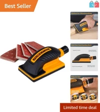 Complete Hand Sanding System with Vacuum Block & 50 Grit Pads for Dust Control
