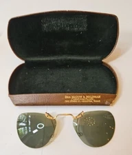 Vintage 1950's Polaroid Clip On Sunglasses AMBER Cats Eye Lenses With Case NICE